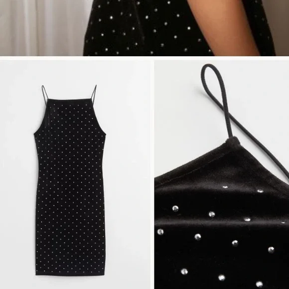 New black velvet dress with sparkles - Picture 3 of 3